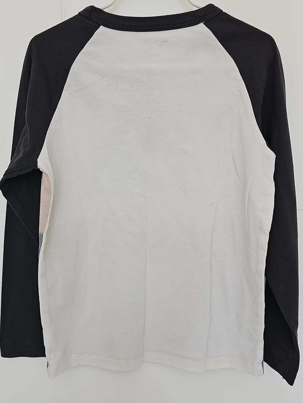 Gap Kids Black & Tan Monkey on Motorcycle Long Sleeve Raglan Tee Boys Sz S 6-7